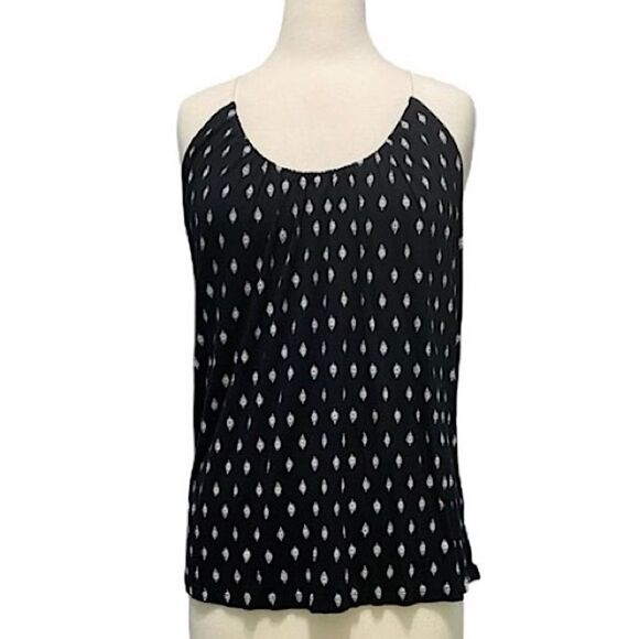 Old Navy Geo Print Boho Gauze Cami Tank Keyhole Racerback Women's Medium Tassel - Picture 1 of 4